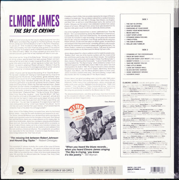 ELMORE JAMES (エルモア・ジェイムス) - The Sky Is Crying (EU 500枚限定プレス 180g 高音質 LP/New) '51〜'61年ベスト20 曲!