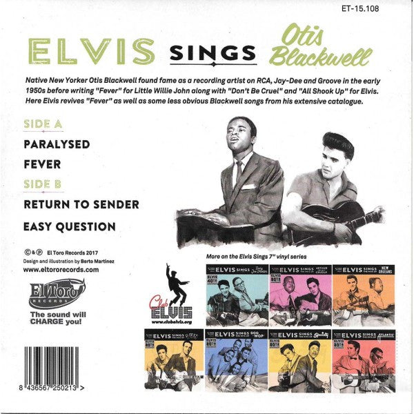 ELVIS PRESLEY (エルヴィス・プレスリー) - Elvis Sings Otis Blackwell (Spain 限定ジャケ付き再発4曲入り 7"EP/New)