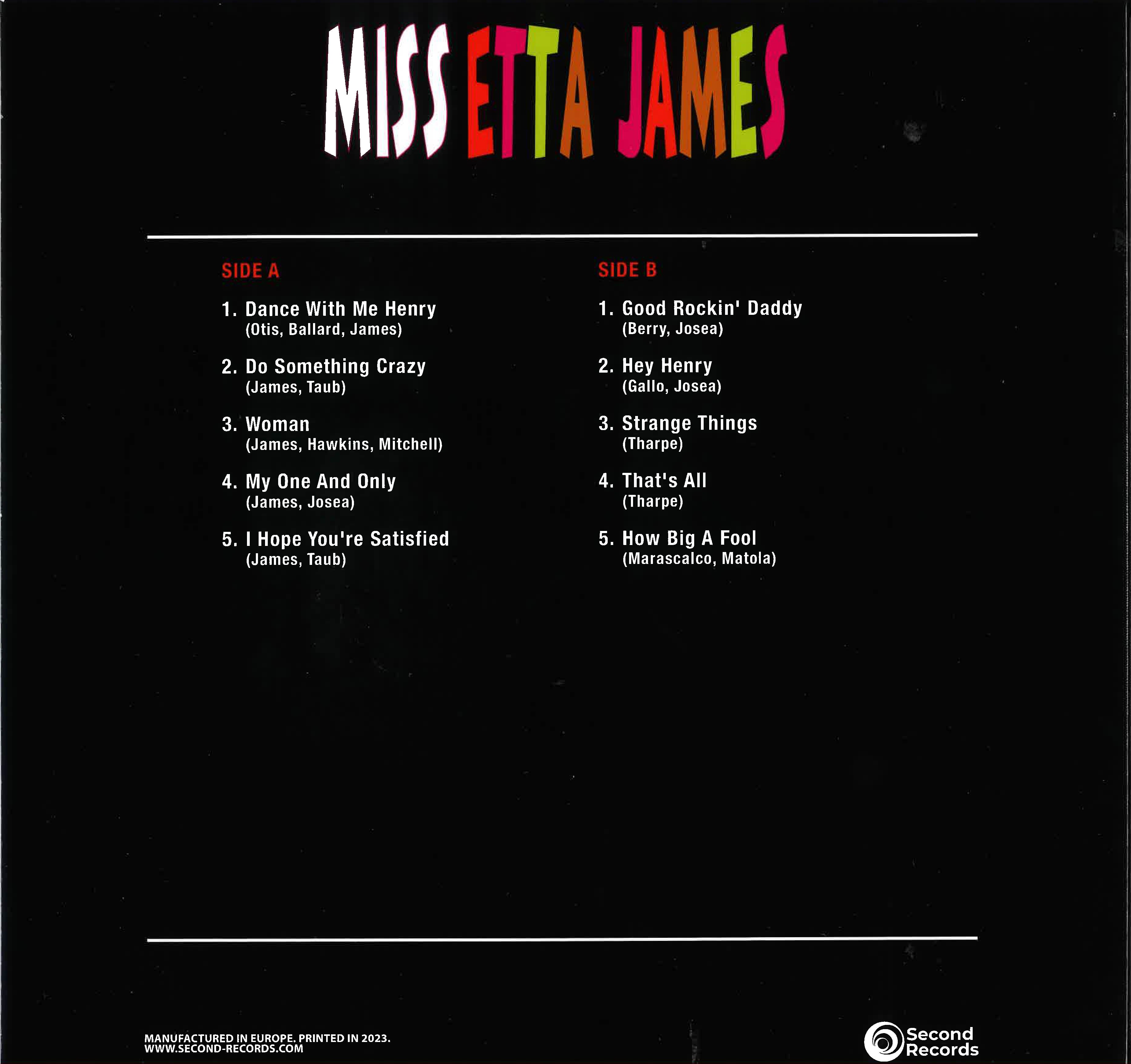 ETTA JAMES (エタ・ジェイムズ) - Miss Etta James (EU 限定復刻再発「オレンジ VINYL」LP/New)