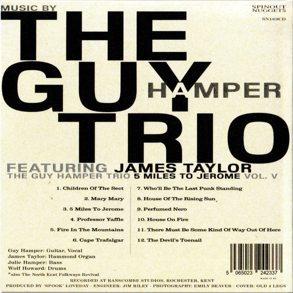 GUY HAMPER TRIO feat. JAMES TAYLOR (ビリー・チャイルディッシュのバンド=ガイ・ハンパー・トリオ feat.ジェームス・テイラー ) - 5 Miles To Jerome (Vol. V) (UK 限定見開き紙ジャケCD/New) '26年5作目アルバム
