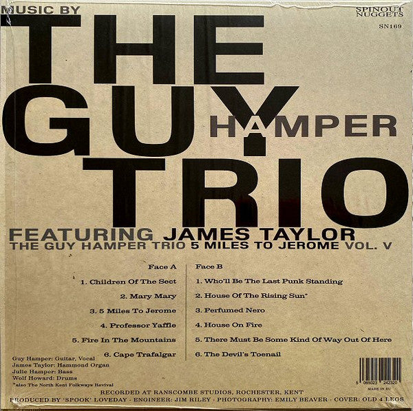 GUY HAMPER TRIO feat. JAMES TAYLOR (ビリー・チャイルディッシュのバンド=ガイ・ハンパー・トリオ feat.ジェームス・テイラー ) - 5 Miles To Jerome (Vol. V) (UK 限定リリース LP/New) '26年5作目アルバム