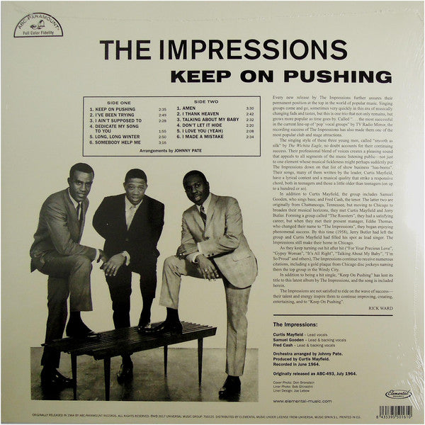 IMPRESSIONS (ジ・インプレッションズ) - Keep On Pushing (EU 限定復刻再発アナログ LP/New)