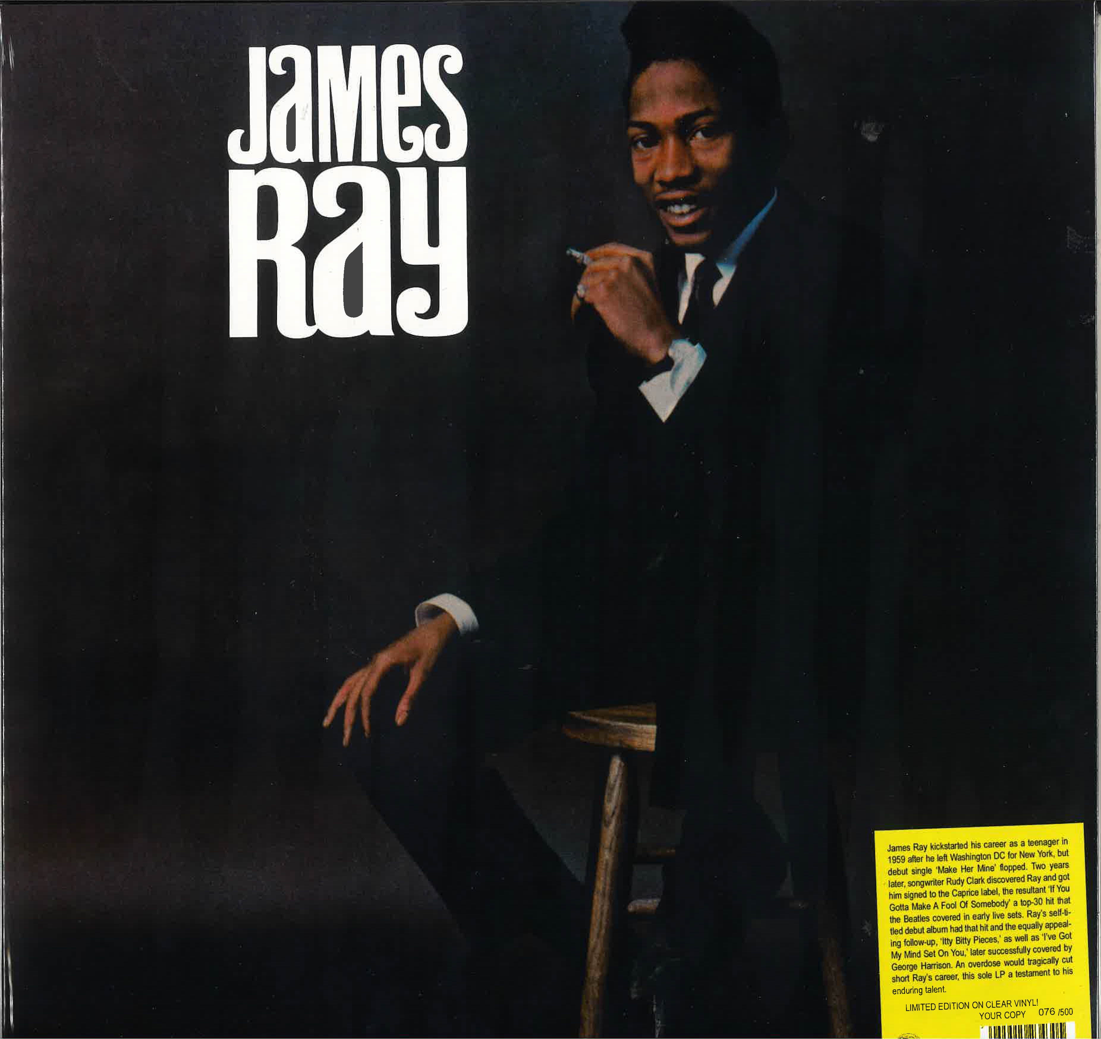 JAMES RAY (ジェームス・レイ) - James Ray <1st Album> (EU 500枚限定復刻再発「クリア VINYL」LP/New)ジョージハリソンのカヴァ原曲収録。