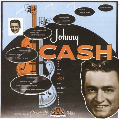JOHNNY CASH (ジョニー・キャッシュ) - With His Hot And Blue Guitar (US SUN社ライセンス正規限定復刻再発「黒盤」LP/New)