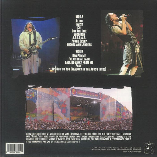 KORN (コーン) - Live At Woodstock (Italy 限定リリース LP/NEW) '99年ウッドストック・ライブ録音アルバム