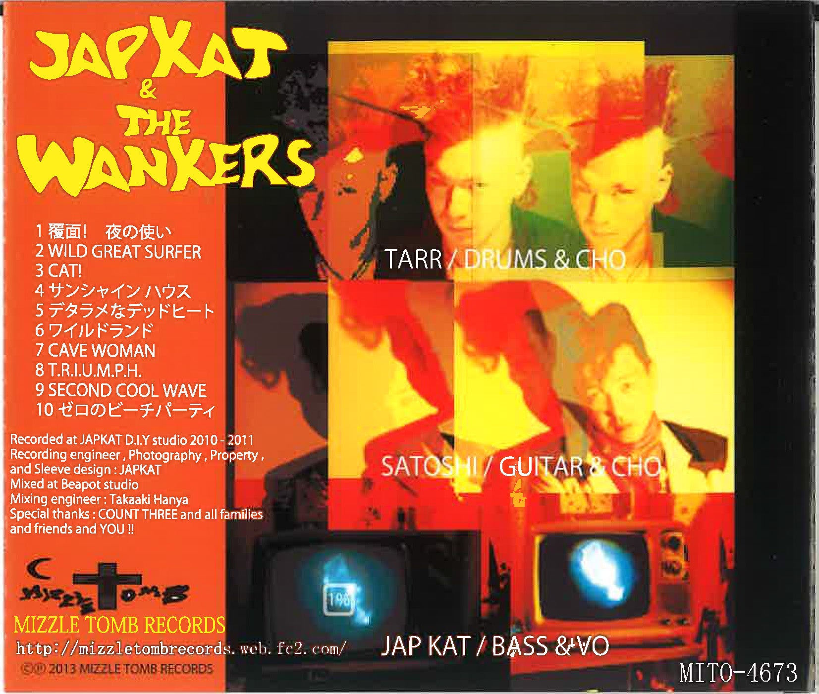 JAPKAT & THE WANKERS (ジャップキャット& ザ・ワンカーズ) - Japkat & The Wankers (Japan 自主制作限定CD / New) 伝説ネオロカ・バンド、幻の唯一音源!再入荷中!