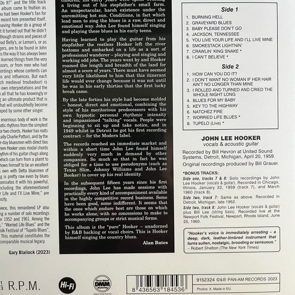 JOHN LEE HOOKER (ジョン・リー・フッカー) - Burnin’ Hell (EU 限定ボーナス入り復刻再発180g LP/New)