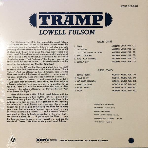 LOWELL FULSON (LOWELL FULSOM) (ロウエル・フルスン) - Tramp (US 限定復刻再発 LP/New) 大ヒットファンキーR&B「トランプ」含む'67年サードアルバム