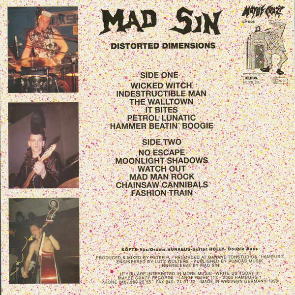 MAD SIN (マッド・シン) - Distorted Dimensions (German 限定再発 LP/NEW) '90年2ndアルバム