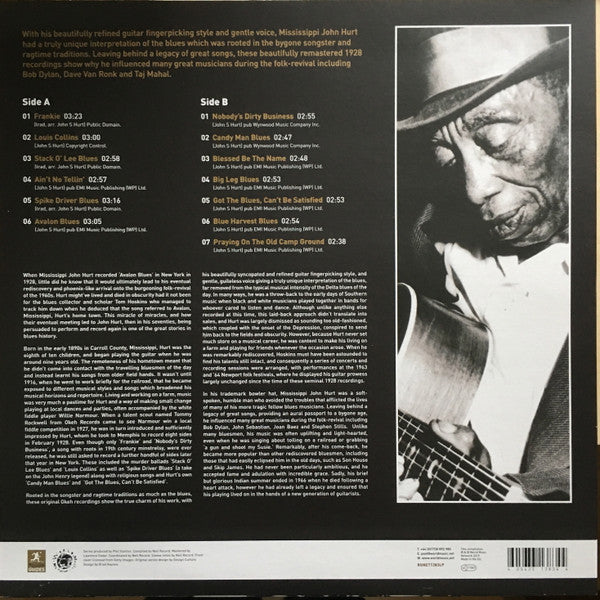 MISSISSIPPI JOHN HURT (ミシシッピ・ジョン・ハート) - The Rough Guide To Mississippi John Hurt (EU 限定アナログ LP/New)
