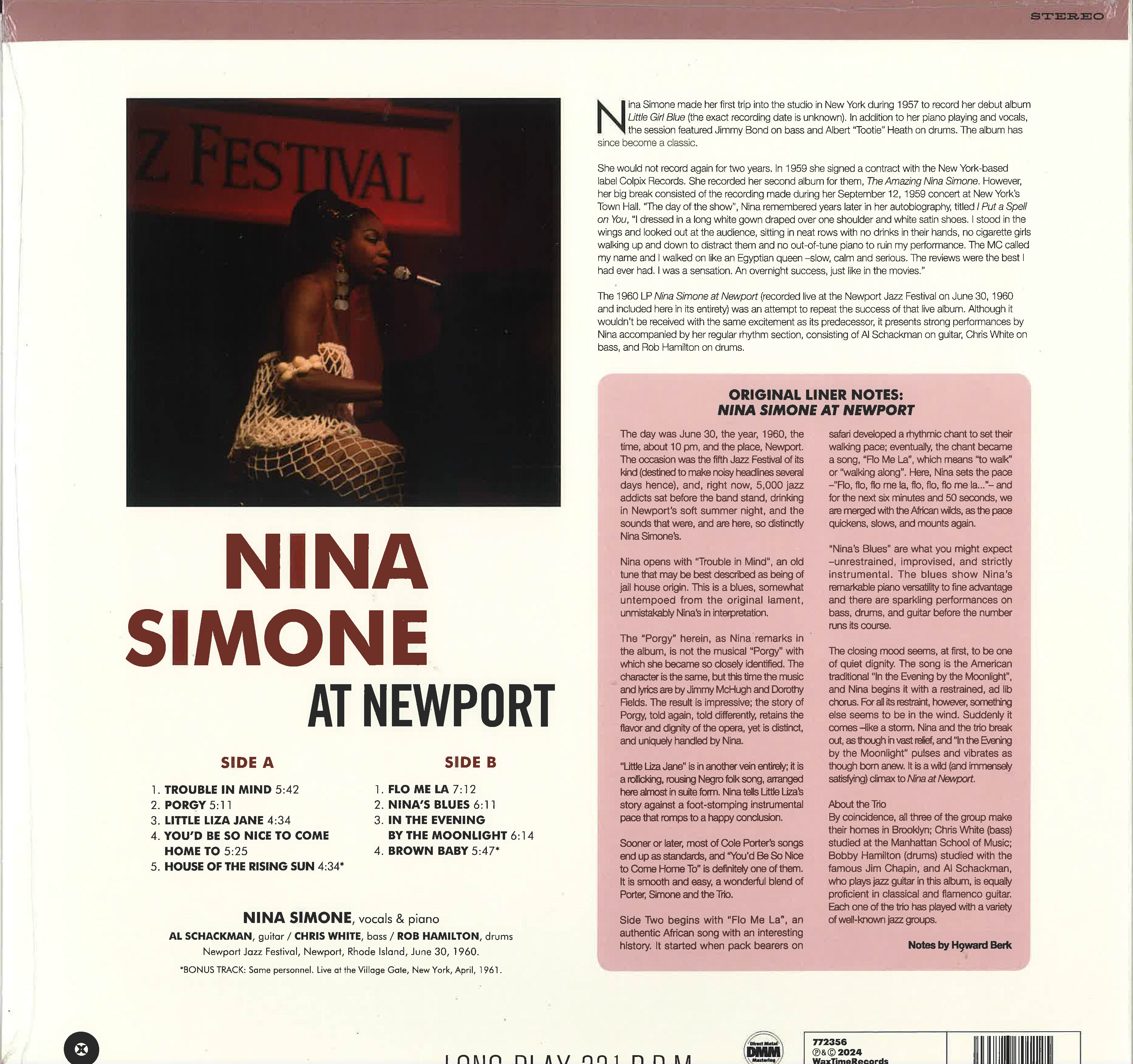 NINA SIMONE (ニーナ・シモン) - Nina At Newport (EU 限定ボーナス入り再発180g LP/New)