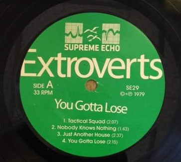 EXTROVETS (エクストロバーツ) - You Gotta Lose (Canada 500枚限定プレス 7"/ New)