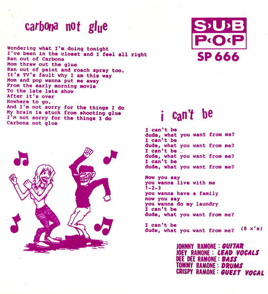 RAMONES (ラモーンズ) - Carbona Not Glue / I Can't Be (US 500枚限定再発「オレンジヴァイナル」7"/New) '77年の発禁トラック!