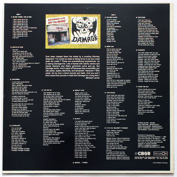 DAMAGE (ダメージ) - Recorded Live Off The Board At CBGB (EU RSD 2024 「2,000枚限定再発」LP/New)