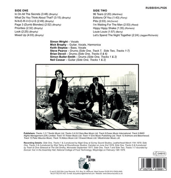 TRASH (トラッシュ) - Bashing Out The Chords 1976 - 1979 (UK 250枚限定プレス LP/ New) '77〜'79年にかけて録音された全スタジオトラック !