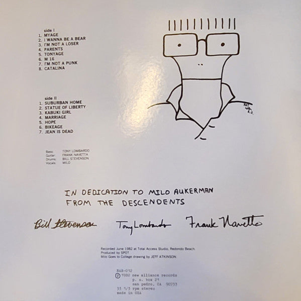 DESCENDENTS (ディセンデンツ) - Milo Goes To College (EU 限定リプロ再発 LP/ New) '82年ファーストアルバム!