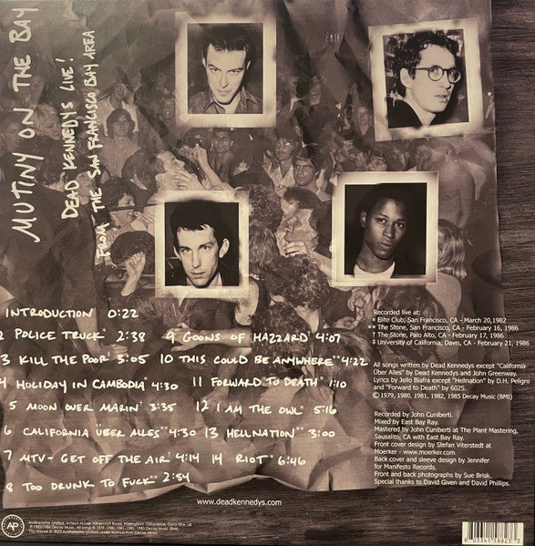 DEAD KENNEDYS (デッド・ケネディーズ) - Mutiny On The Bay : Live From The San Francisco Bay Area (Worldwide 限定再発「クリアヴァイナル」2xLP/ New)
