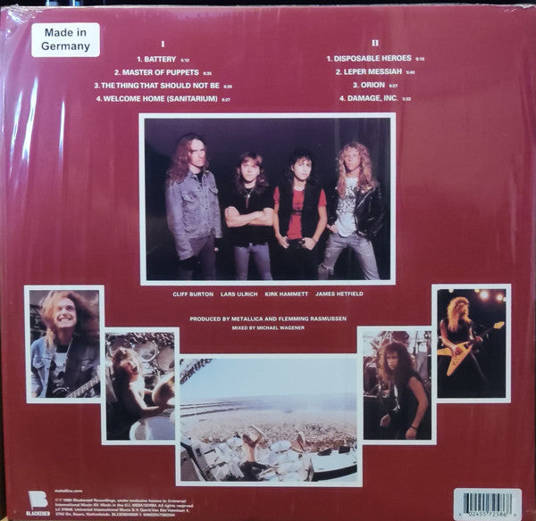 METALLICA (メタリカ) - Master Of Puppets (EU 限定再発「レッドヴァイナル」LP/ New)