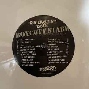 GOVERNMENT ISSUE (ガヴァメント・イシュー) - Boycott Stabb Complete Session (US 正規再発「限定ホワイトヴァイナル」LP / New) ファーストアルバムの完全セッション!