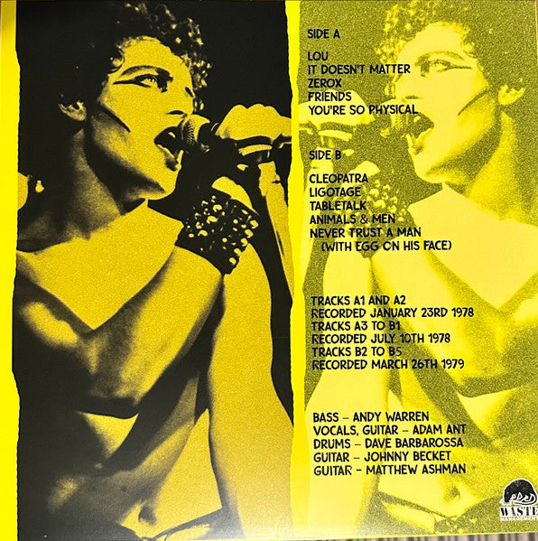 ADAM AND THE ANTS (アダム&ジ・アンツ) - Peel Sessions 1978-1979 (UK 限定プレス再発 LP/ New) 初期パンク期の全10曲 !