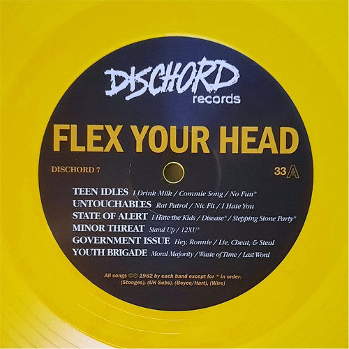 V.A. (DCハードコア・コンピ)- Flex Your Head (Japan 「正規」限定再発 「イエローヴァイナル」LP+帯・ライナー付き / New) 2025年版として帯が変更の上、再リリース!!