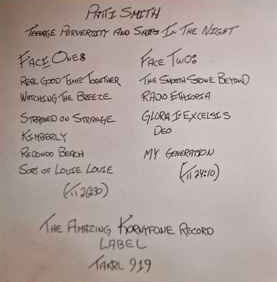 PATTI SMITH (パティ・スミス) - Teenage Perversity And Ships In The Night (Spain 限定再発 LP/ New) '76年1月30日、L.A.ロキシーでのライブ!