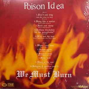POISON IDEA (ポイズン・アイデア) - We Must Burn (US '25正規再発「限定439枚レッドヴァイナル」LP/ New) 「ポイズン・アイデア・リマスター」シリーズ!