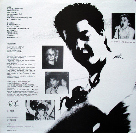 GERMS (ジャームス) - What We Do Is Secret (US 限定プレス再発 LP/ New) ダービー・クラッシュ追悼盤 !