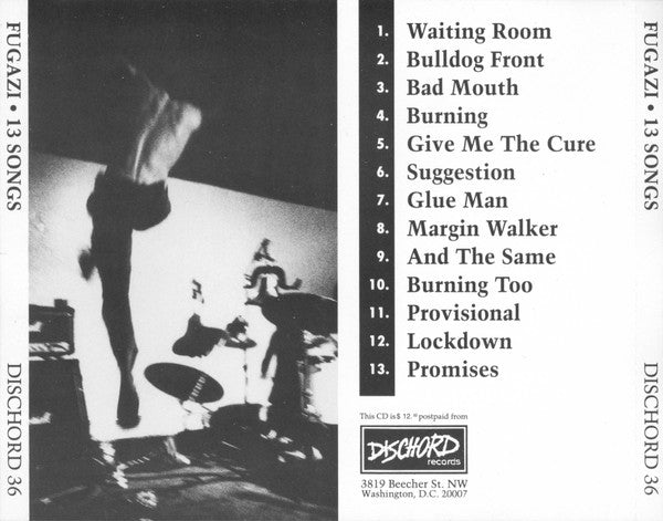 FUGAZI (フガジ) - 13 Songs (US 「正規」限定再発 CD/ New) '88年発表のミニアルバム2枚をカップリング!