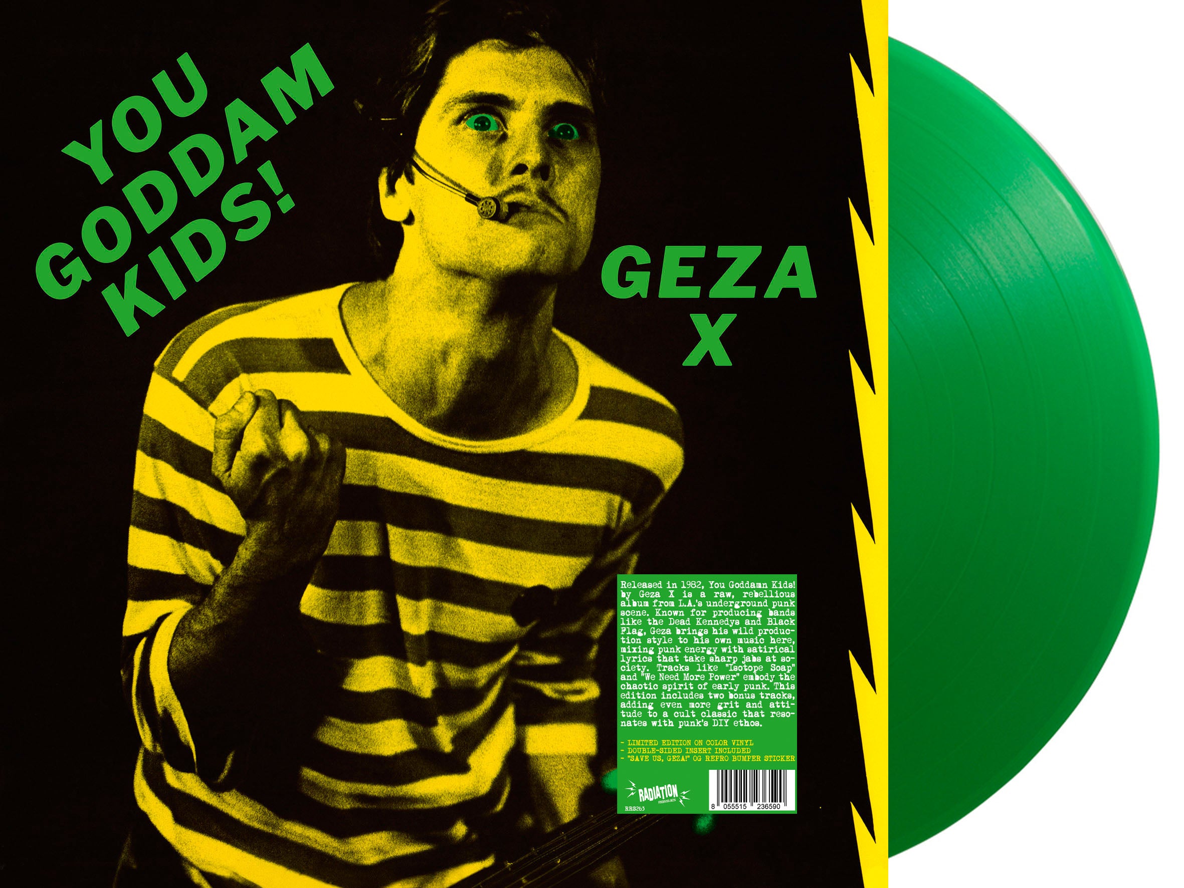 GEZA X (ギーザー・エックス) - You Goddam Kids! (Italy 限定再発「グリーンヴァイナル」LP/ New) ステッカー付き!