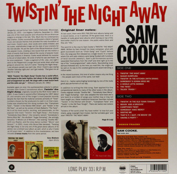 SAM COOKE (サム・クック) - Twistin’ The Night Away (EU 限定ボーナス入り再発180g LP/New) '62年名作アルバム