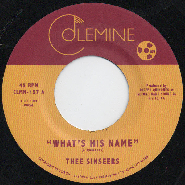 SINSEERS, THEE (ジー・シンシアーズ) - What's His Name / It's Only Love (US 限定プレス「黒盤」7インチ+カンパニースリーブ /New) '22年大出世極上バラッド!!