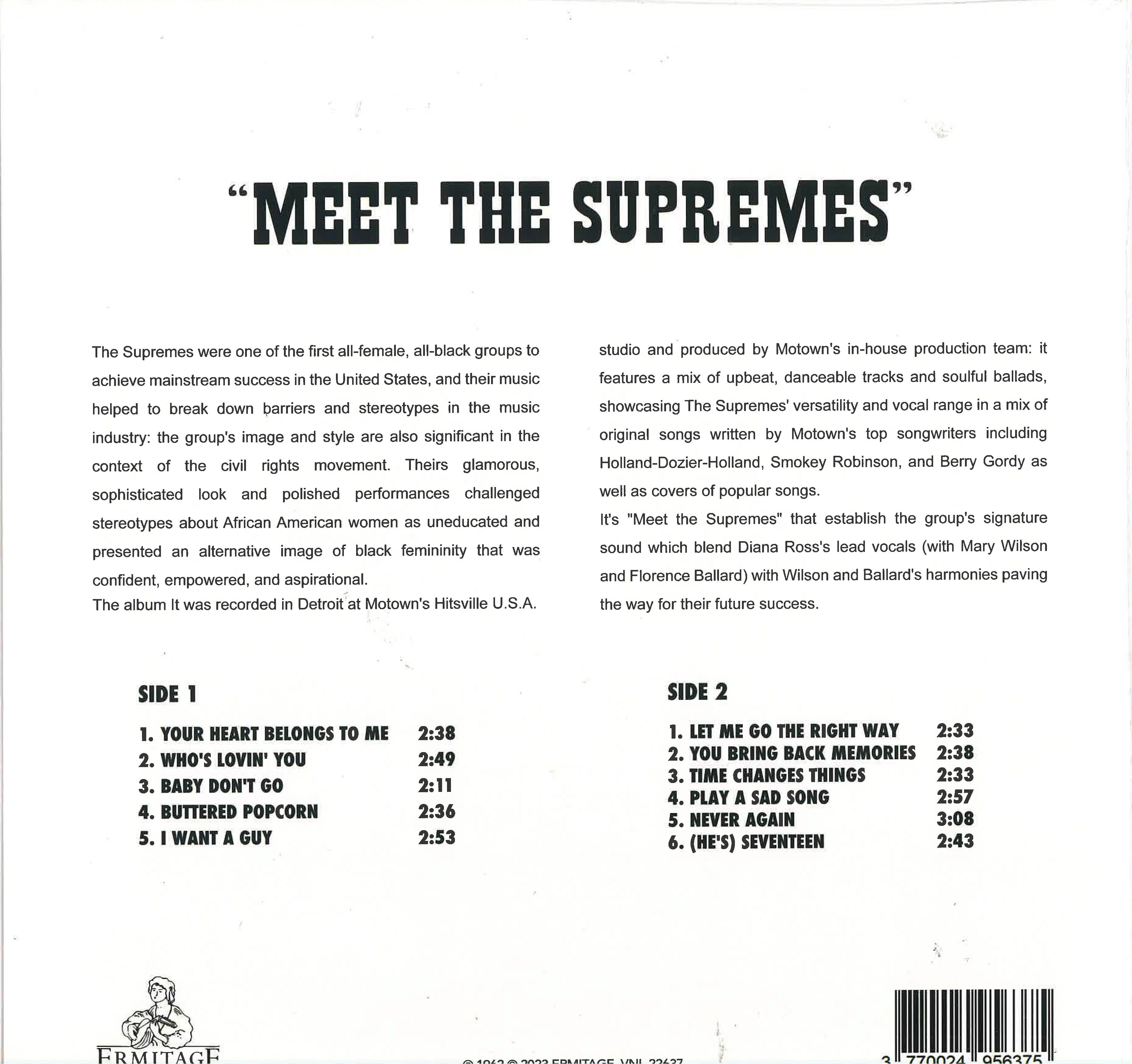 SUPREMES (スプリームス / シュプリームス) - Meet The Supremes (EU 限定復刻再発「クリア VINYL」LP/New)