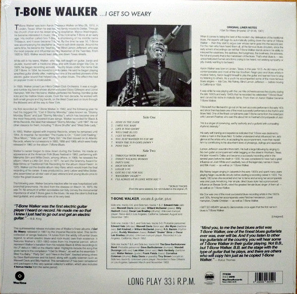 T-BONE WALKER (T-ボーン・ウォーカー) - I Get So Weary (EU 限定復刻ボーナス入り再発180g LP/New) '61年インペリアル社移籍3作目
