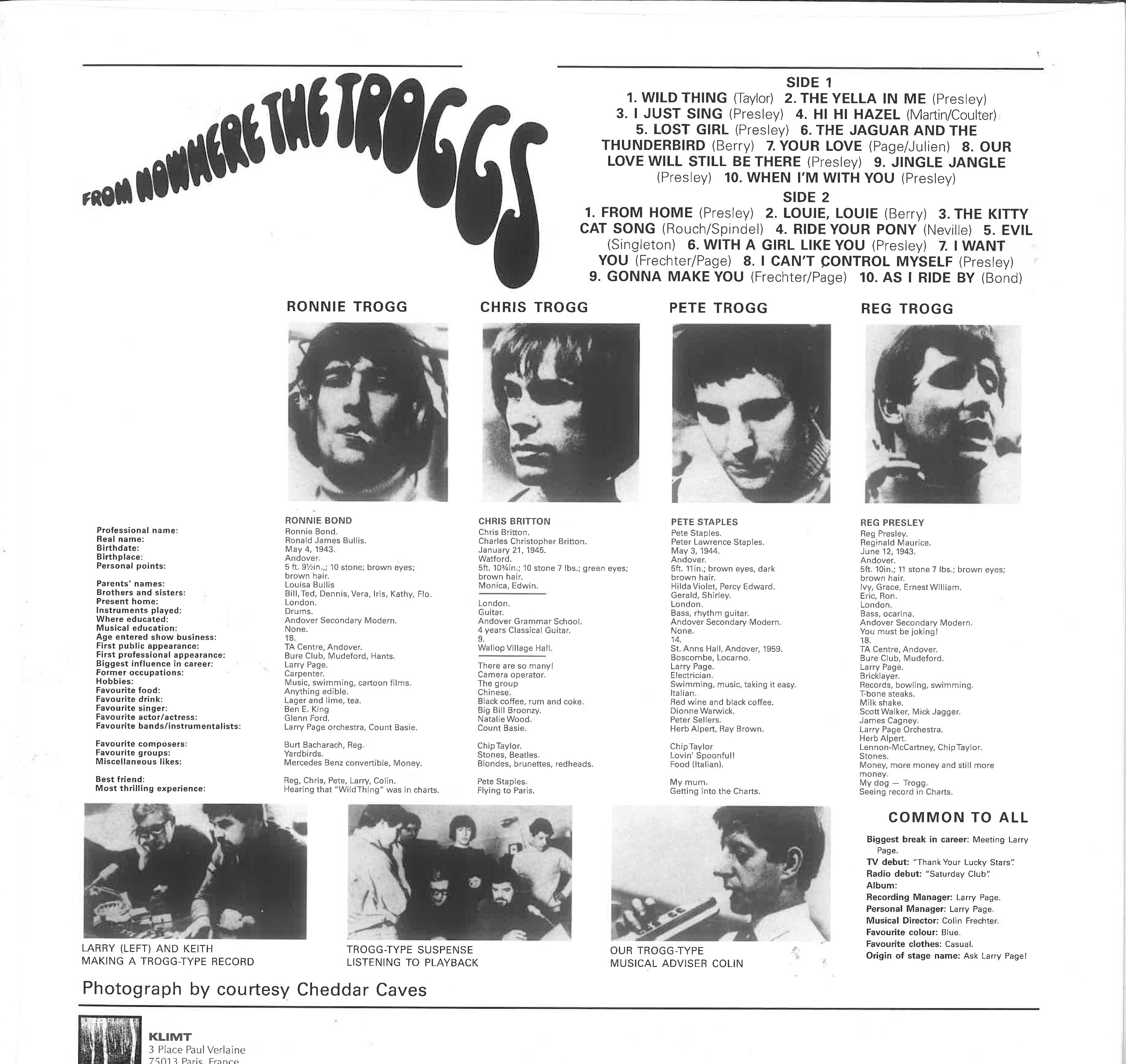 TROGGS (トロッグス) - From Nowhere (France 限定復刻再発 (カラー?)LP /New)