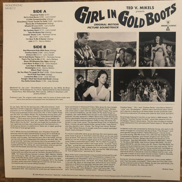 O.S.T.- V.A. ('68年ゴーゴーダンス界犯罪ドラマ(カルト)映画サントラ!) - Girl In Gold Boots (US 限定「クリア・ゴールド Vinyl」LP+帯、映画のDVD /New )