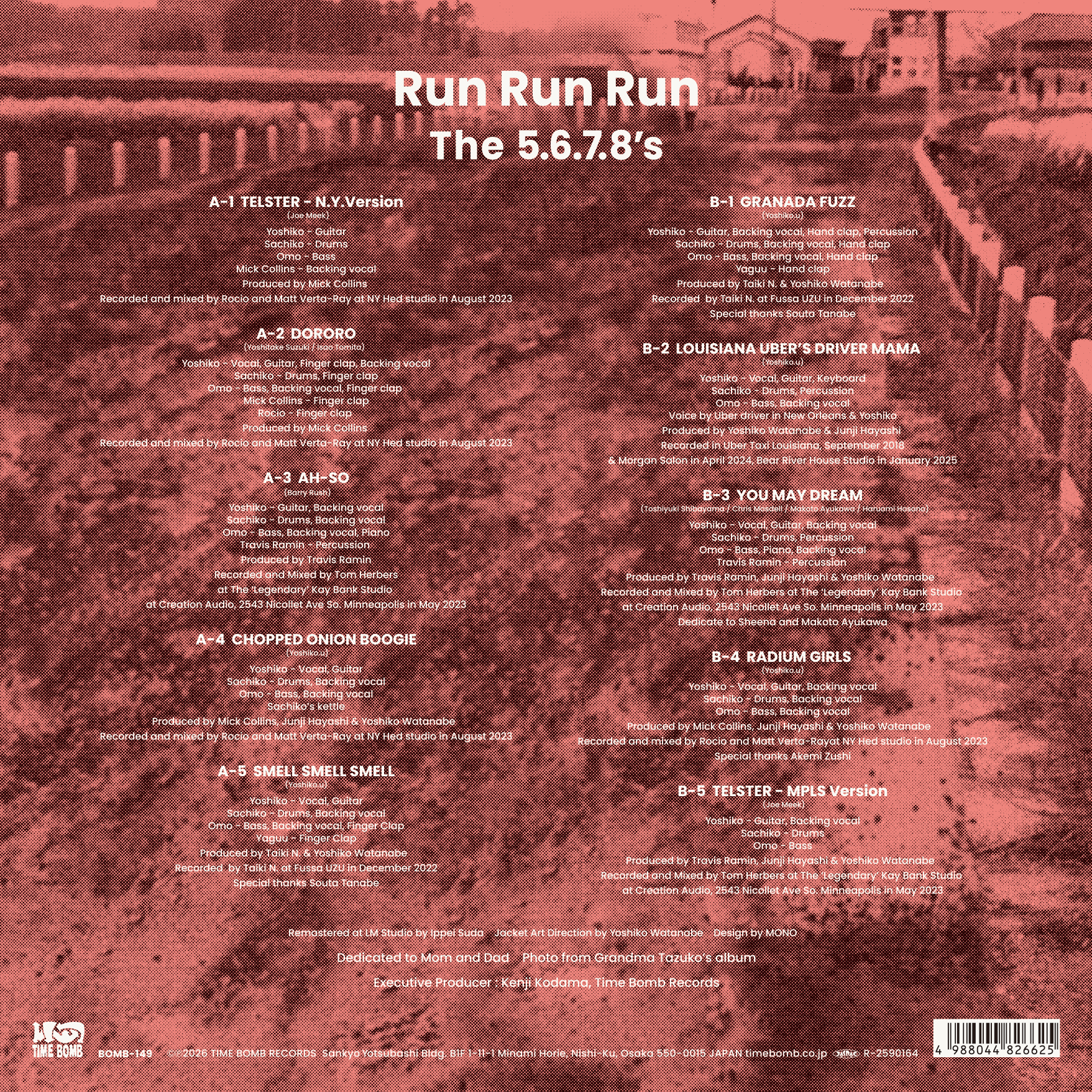 5.6.7.8’S , The (ザ・ファイブ・シックス・セブン・エイツ) - Run Run Run (Japan タイムボム 700 枚限定プレスLP/New) 結成40周年'26年新作アルバム!26.5/30(土)発売。完売御礼。