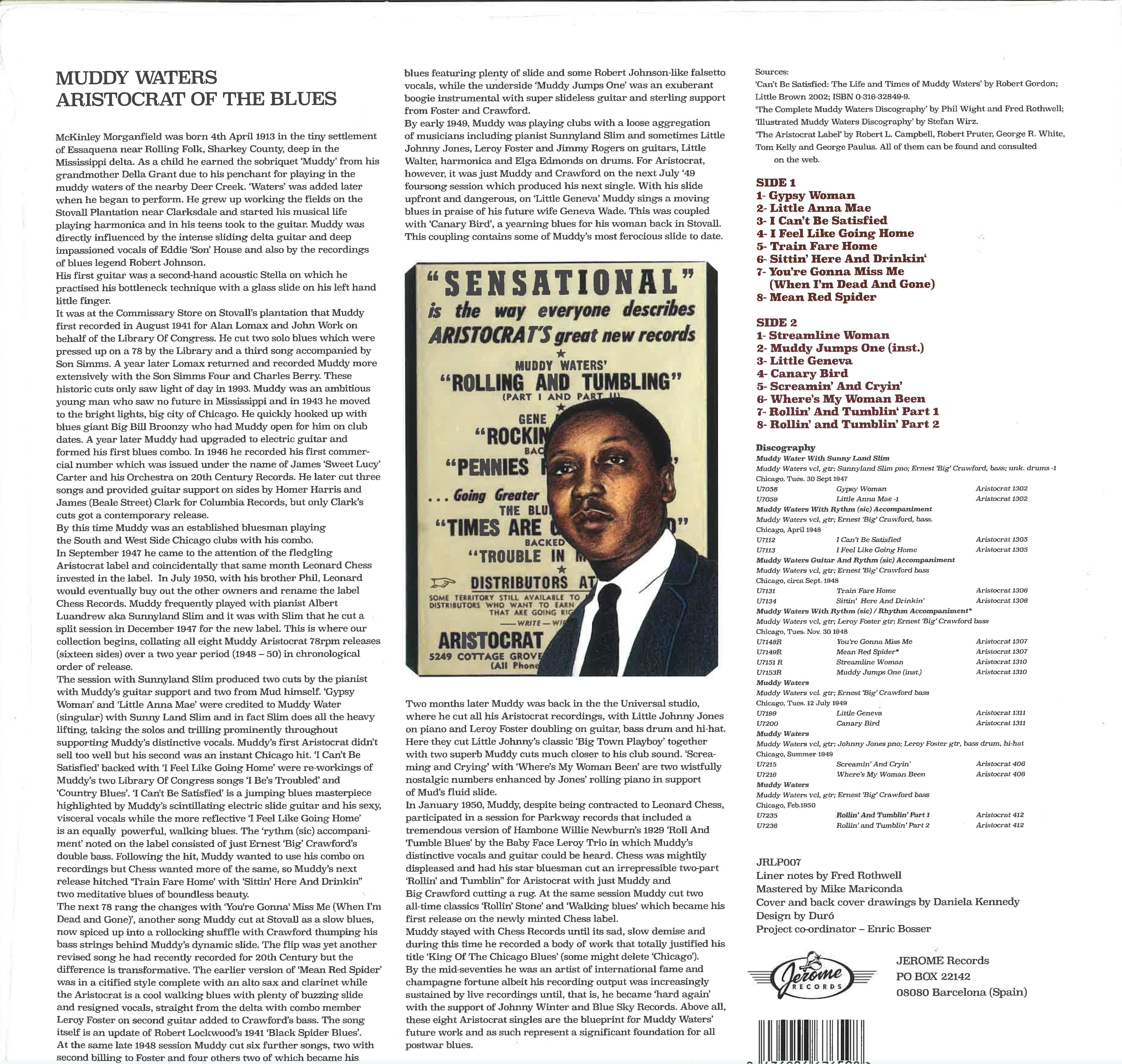 MUDDY WATERS (マディ・ウォーターズ) - Screamin’ and Cryin’ (スペイン限定リリース LP/New)デビュー時'48〜50年78回転SPx8枚の編集コンピ!