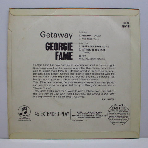 GEORGIE FAME (ジョージィ・フェイム) - Getaway (UK オリジナル・モノラル 7インチEP/表面コーティング2面折り返しジャケ)