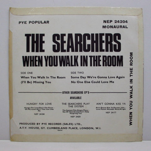 SEARCHERS (サーチャーズ) - When You Walk In The Room (UK オリジナル 7インチEP/CFS)