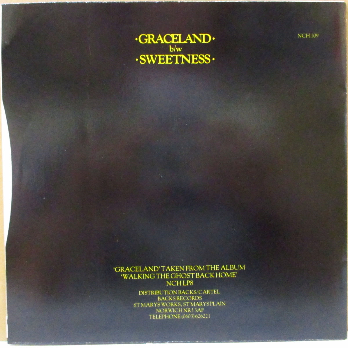 BIBLE, THE (ザ・バイブル) - Graceland (UK 初回「Backs社」オリジナル 7"+初回「黄文字・黒色」光沢固紙ジャケ)