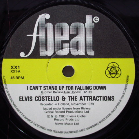 ELVIS COSTELLO And The Attractions (エルヴィス・コステロ & ジ・アトラクションズ) - I Can't Stand Up For Falling Down (UK '80 Reissue 7"+PS)