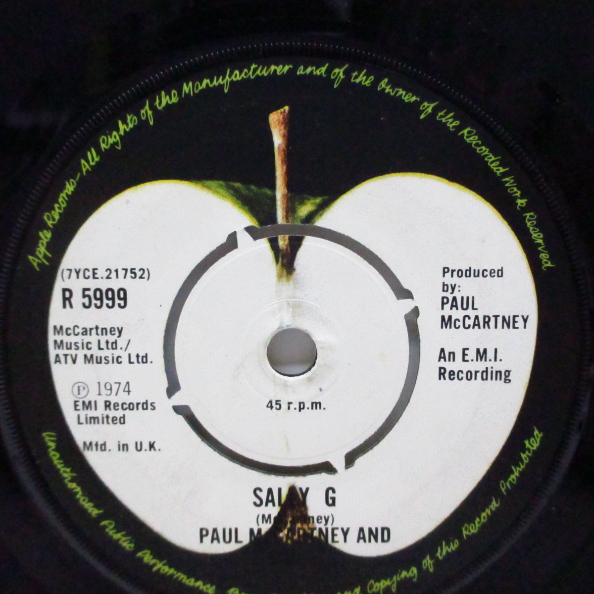 PAUL McCARTNEY & WINGS (ポール・マッカートニー & ウイングス) - Junior's Farm (UK オリジナル「ラウンドセンター」7"+白無地カンパニースリーブ)