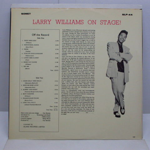 LARRY WILLIAMS - Larry Williams On Stage! (Sweden 60's Re Mono LP/CS)