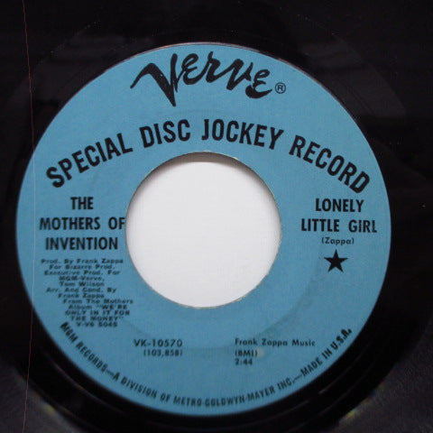 FRANK ZAPPA (MOTHERS OF INVENTION) (フランク・ザッパ / マザーズ・オブ・インヴェンション ) - Lonely Little Girl (US '67 プロモ 7インチ)