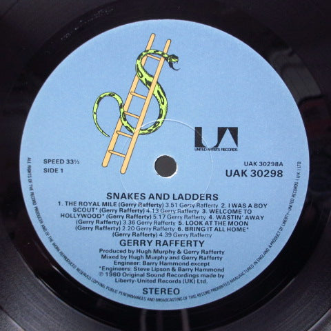 GERRY RAFFERTY (ジェリー・ラファティー)- Snakes & Ladders (UK オリジナル LP+インナー)