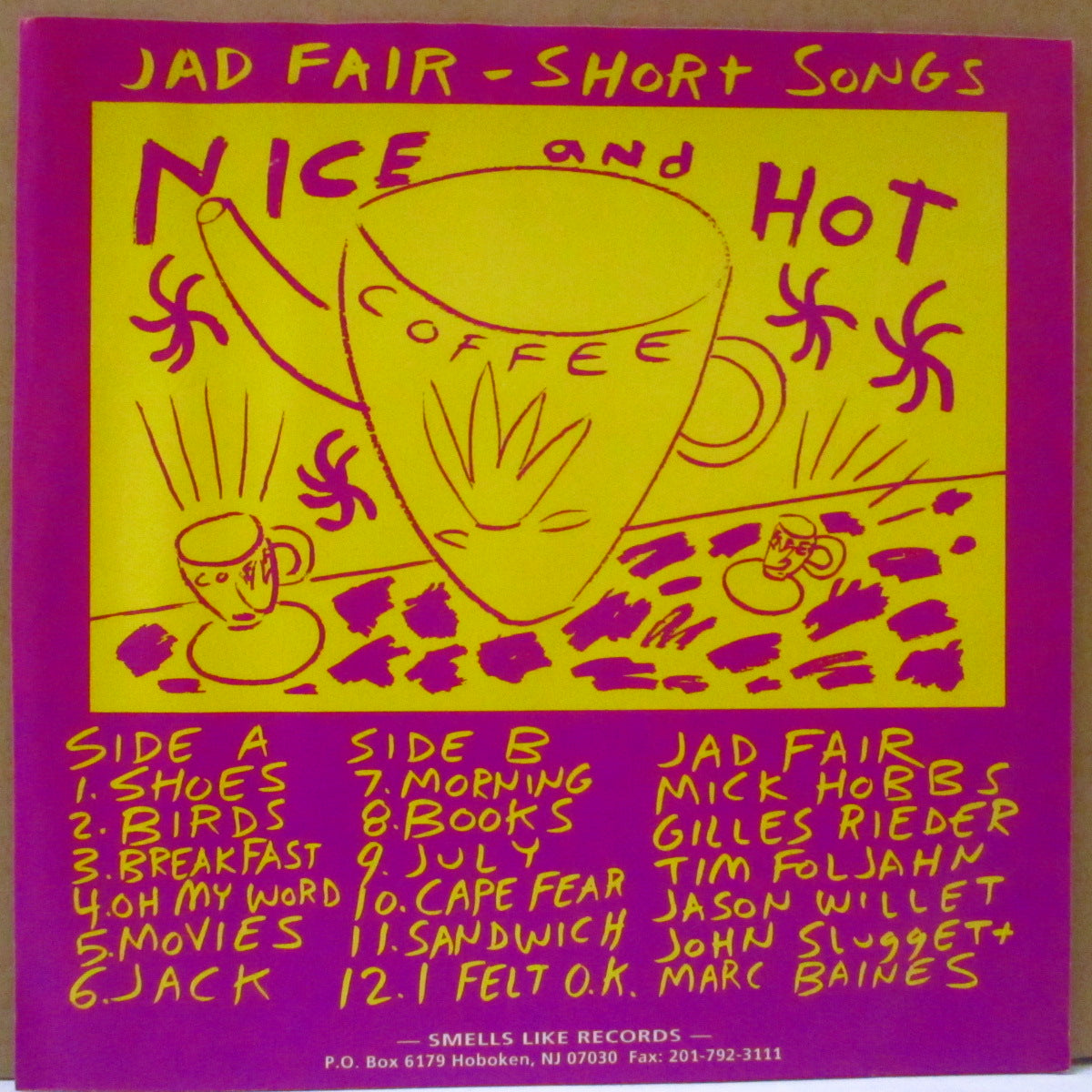 JAD FAIR (ジャド・フェアー) - Short Songs (US Orig.7")