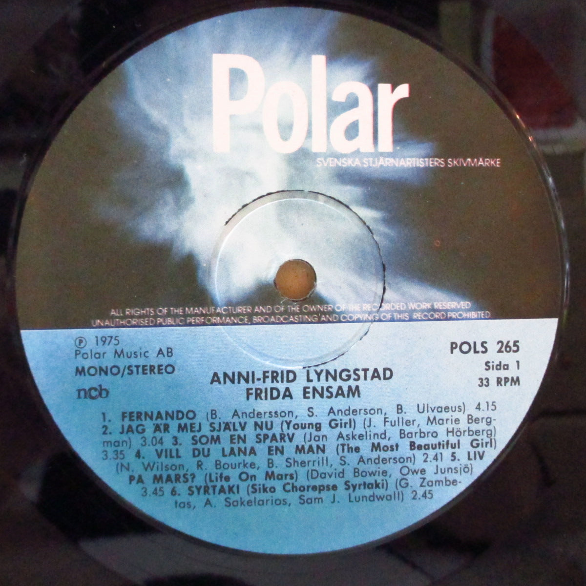 ANNI-FRID LYNGSTAD (アンニ=フリッド・リングスタッド) - Frida Ensam (Sweden オリジナル LP)