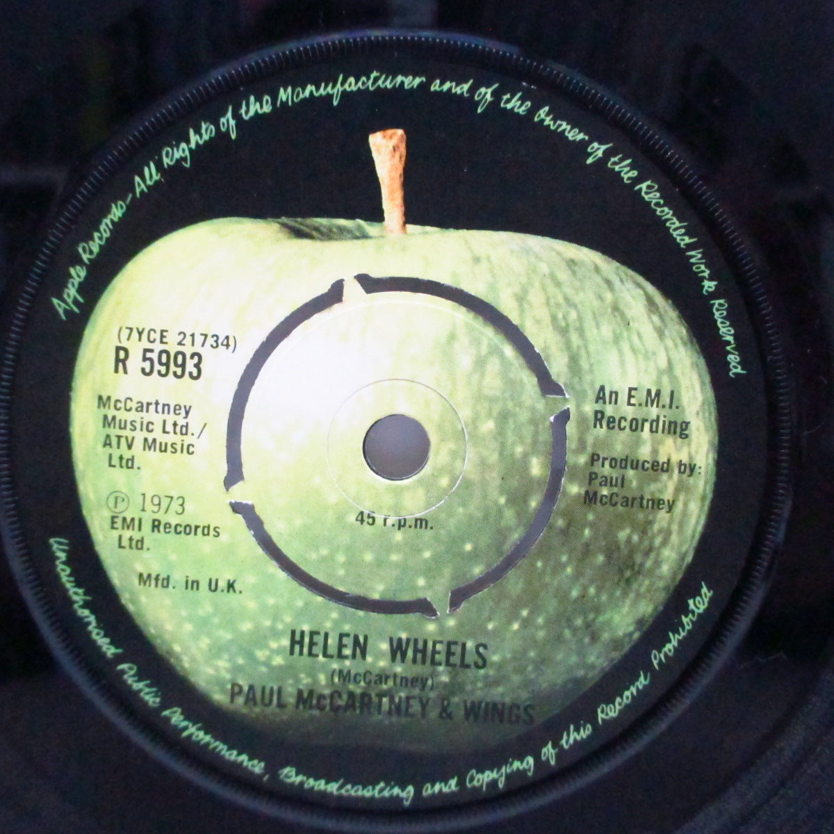 PAUL McCARTNEY & WINGS (ポール・マッカートニー & ウイングス) - Helen Wheels (UK オリジナル 7"/カンパニスリーブ無し)