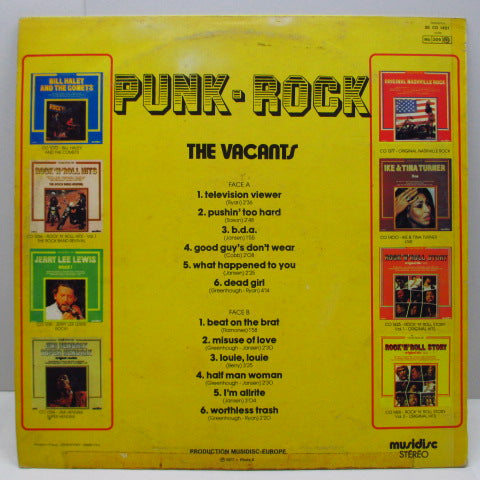 VACANTS, THE (ザ・ベイカンツ) - Punk Rock (France '77 再発 LP/表面コーティングジャケ) 英国ではリリースされなかった唯一アルバム !